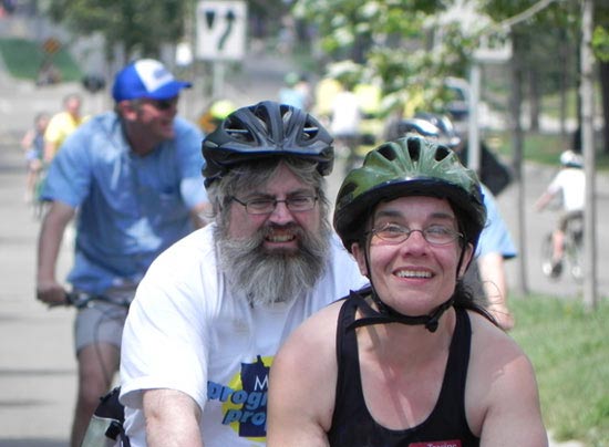 Eric and Hellen Ferguson bicycling